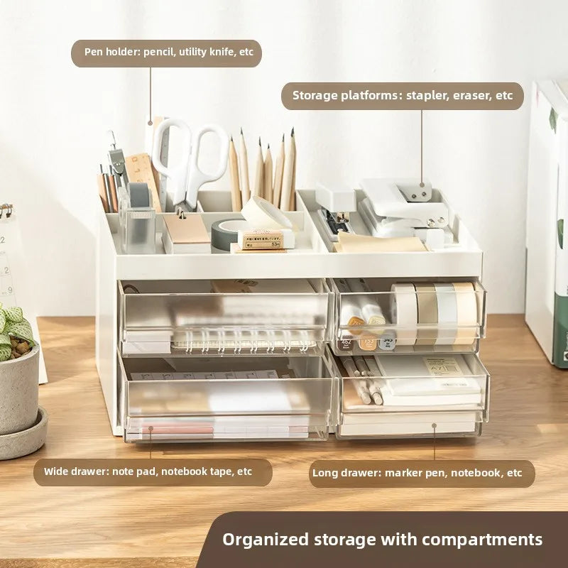 Drawer-type desktop storage box office work position shelf multi-functional box for organizing stationery  sundries on the desk