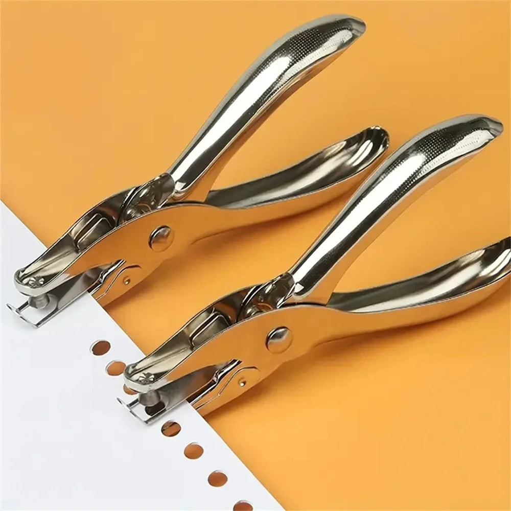 1PC Hand Held Metal Stationery Round Hole Diameter 6mm Hole Punch Pliers Hole Punch Paper Hole Punch Boxed Single Hole Punch