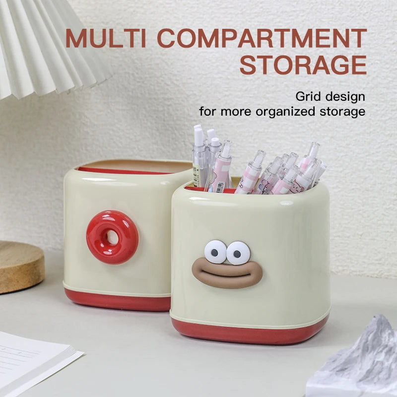 Cute Large-capacity Funny Big Mouth Pen Container Multi-functional Desktop Storage Box Cartoon Pen Container Desktop Organizer