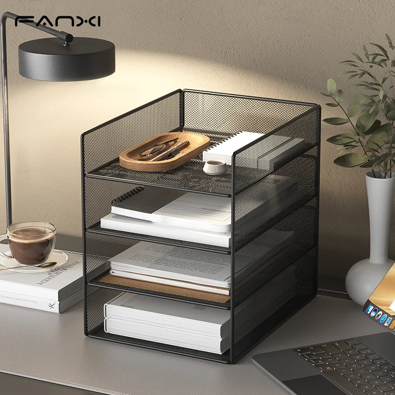 4-Tier Desk Organizer Desktop storage rack Desk file holder No installation organizer Desk Organizer for Office School Home
