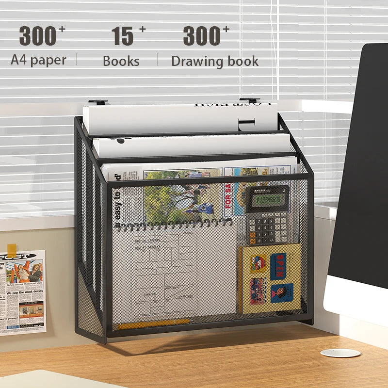 Desk Mail Organizer for Countertops, Mesh Bill Desk Organizer, File and Letter Holder, Letter Tray, Paper Mail Sorter,